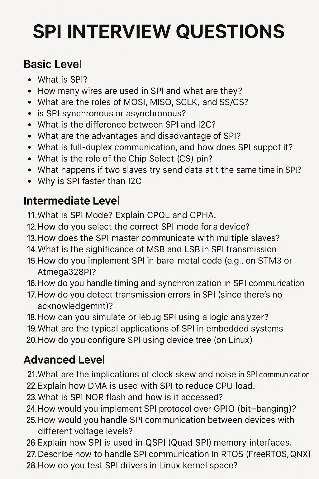Top SPI Interview Questions (Beginner-Friendly)