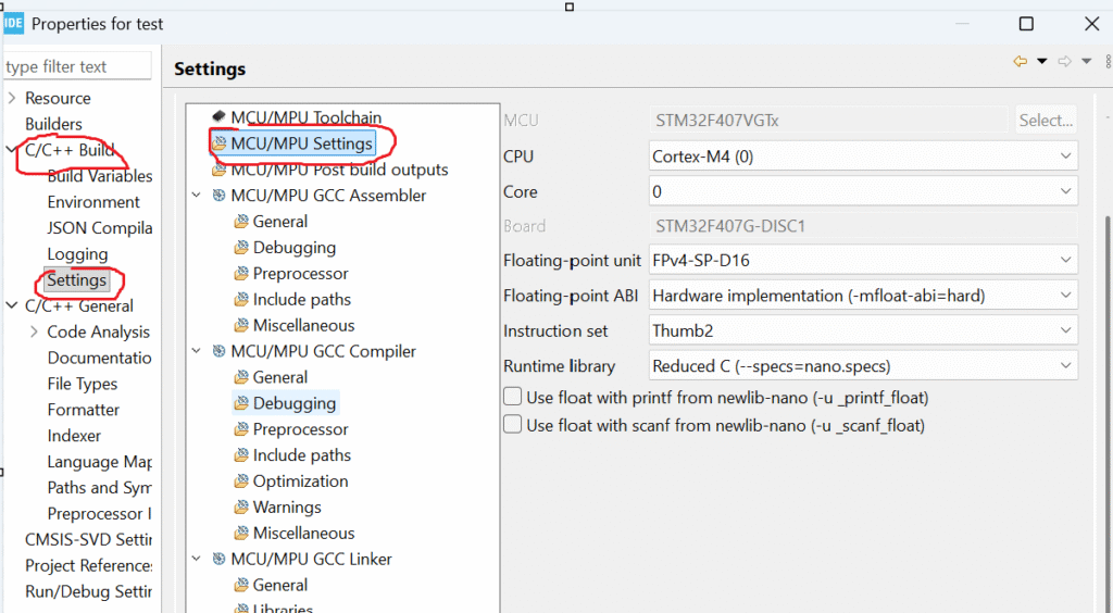 Fixing FPU Errors in STM32CubeIDE