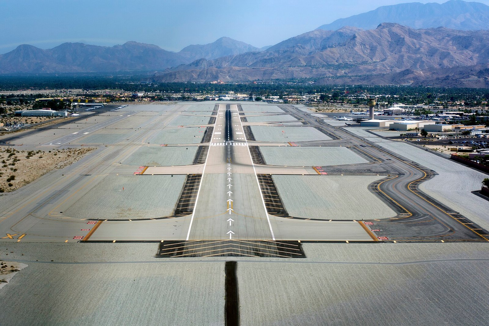Palm Springs International Airport seen from above.