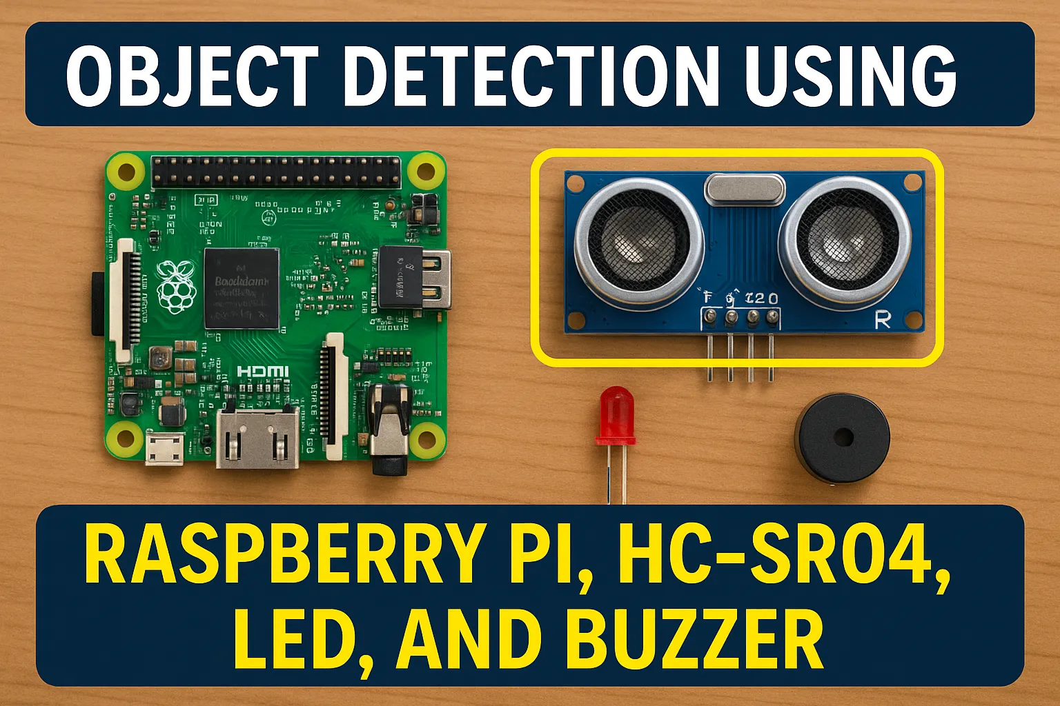 Object Detection Using Raspberry Pi, HC-SR04, LED, and Buzzer